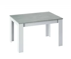 Tavoli Allungabili|Cucina > Dmora Tavolo allungabile minimal 6-8 posti 140/190x90cm cemento e bianco - Abudula Bianco, Grigio Cemento