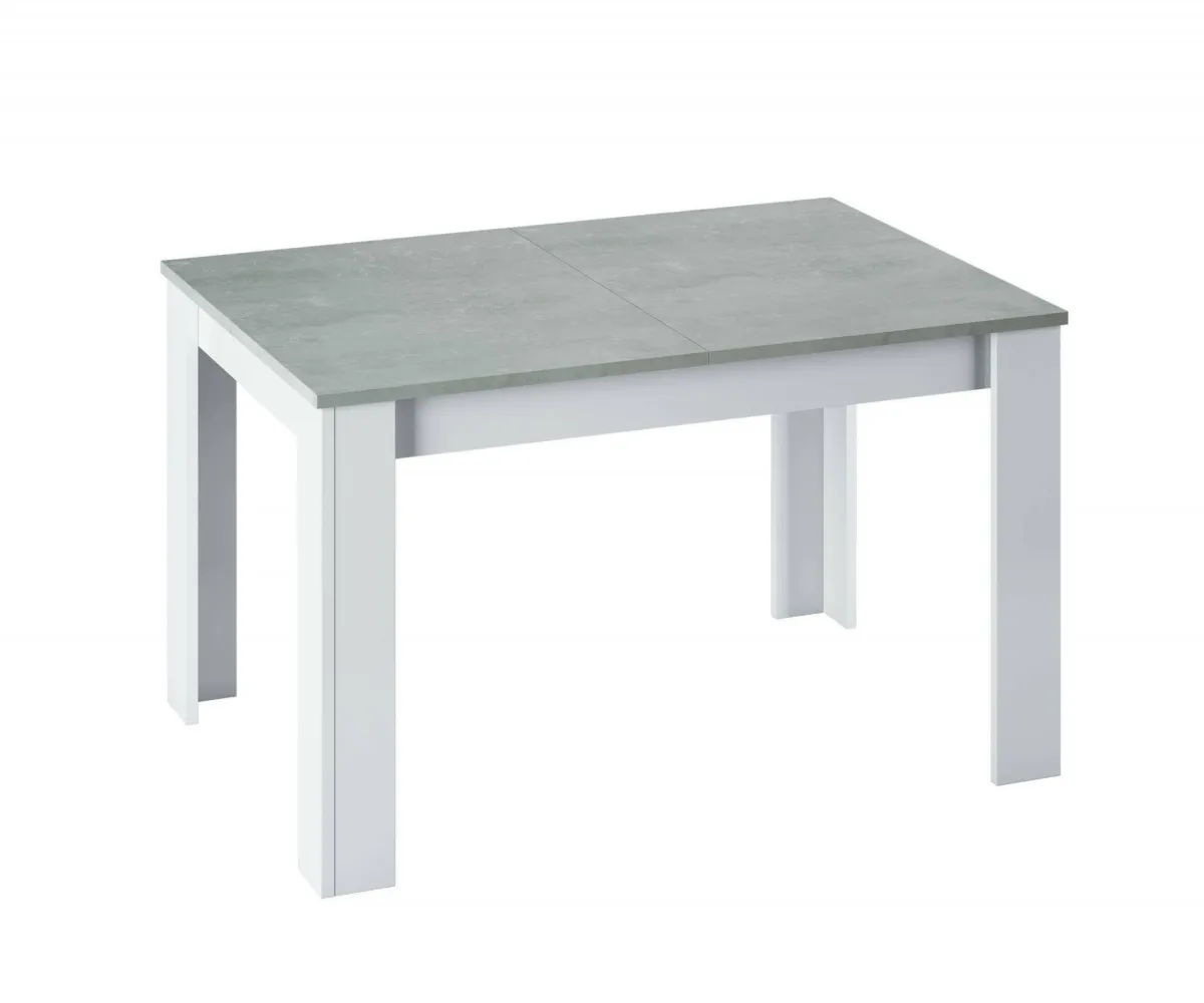 Tavoli Allungabili|Cucina > Dmora Tavolo allungabile minimal 6-8 posti 140/190x90cm cemento e bianco - Abudula Bianco, Grigio Cemento