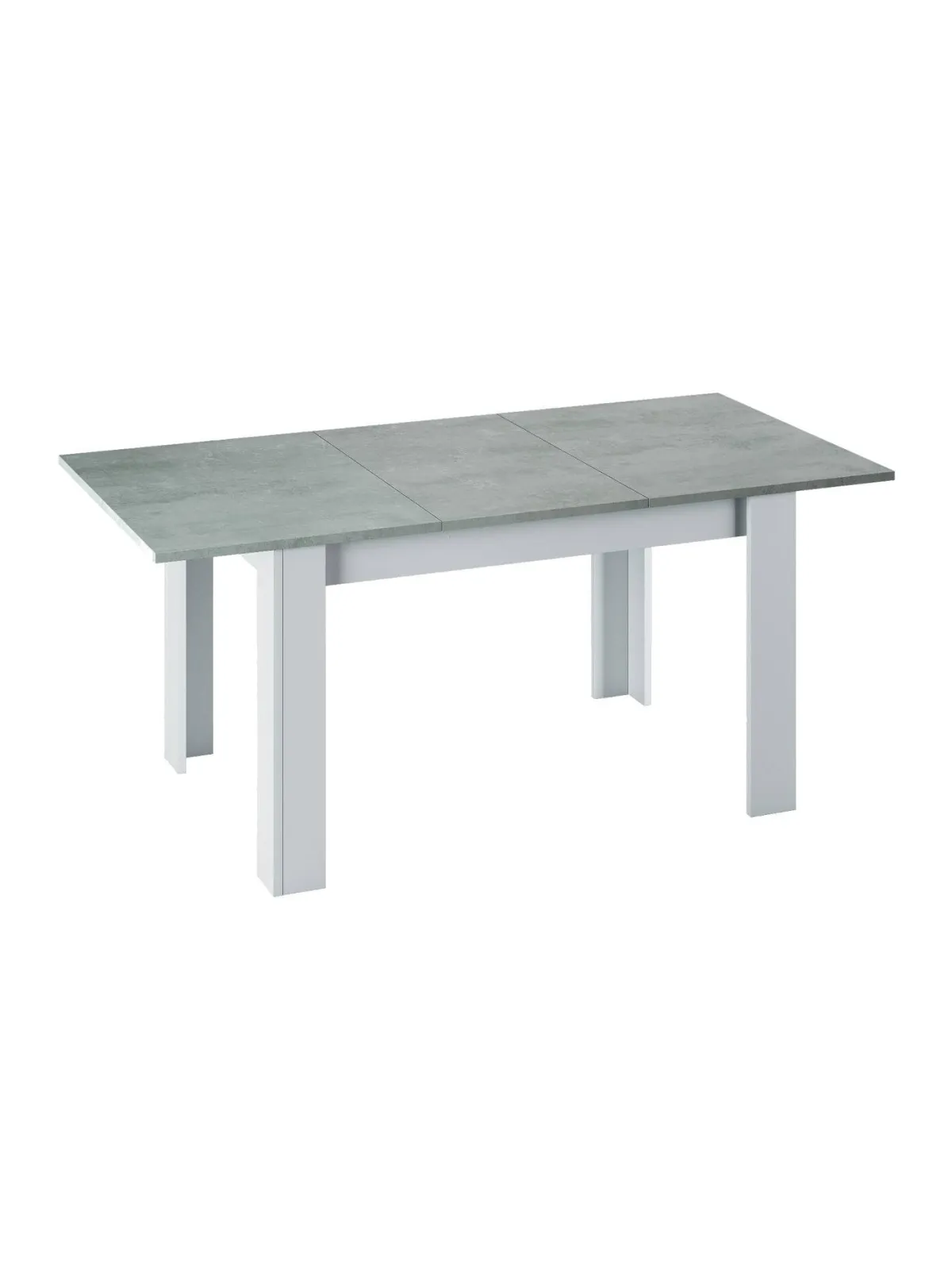 Tavoli Allungabili|Cucina > Dmora Tavolo allungabile minimal 6-8 posti 140/190x90cm cemento e bianco - Abudula Bianco, Grigio Cemento