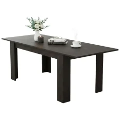 Tavolo Allungabile Nero Antracite Allungabile Meccanismo Estensione Allunga Centrale 200x90x75h cm, Lunghezza Massima 200 cm - Marene