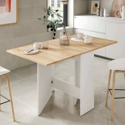 Tavolo allungabile piccolo 2-4 posti 31x77cm bianco e rovere - Arid