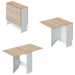 Tavolo allungabile piccolo 2-4 posti 31x77cm bianco e rovere - Arid