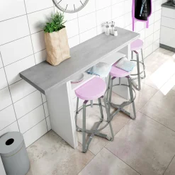 Tavolo allungabile 2-4 posti 120x35cm bianco e cemento - Arila