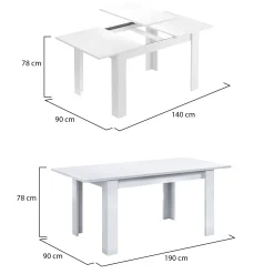 Cucina|Salotto > Dmora Tavolo allungabile 6-8 posti 140/190x90cm - Abudula Grigio Cenere