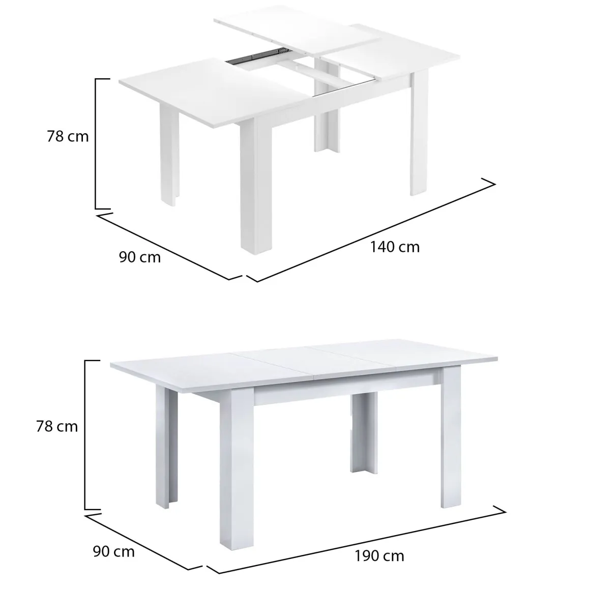 Cucina|Salotto > Dmora Tavolo allungabile 6-8 posti 140/190x90cm - Abudula Grigio Cenere
