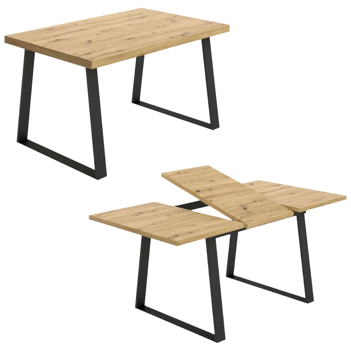 Tavoli Allungabili|Cucina > Dmora Tavolo allungabile 6-8 posti 160x90cm legno - Aryal Marrone Rovere Nodi