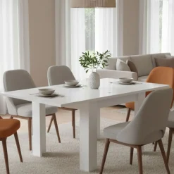 Tavolo allungabile 6-8 posti 90x90cm bianco anticato - Airin