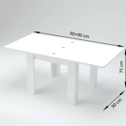 Tavolo allungabile 6-8 posti 90x90cm bianco anticato - Airin