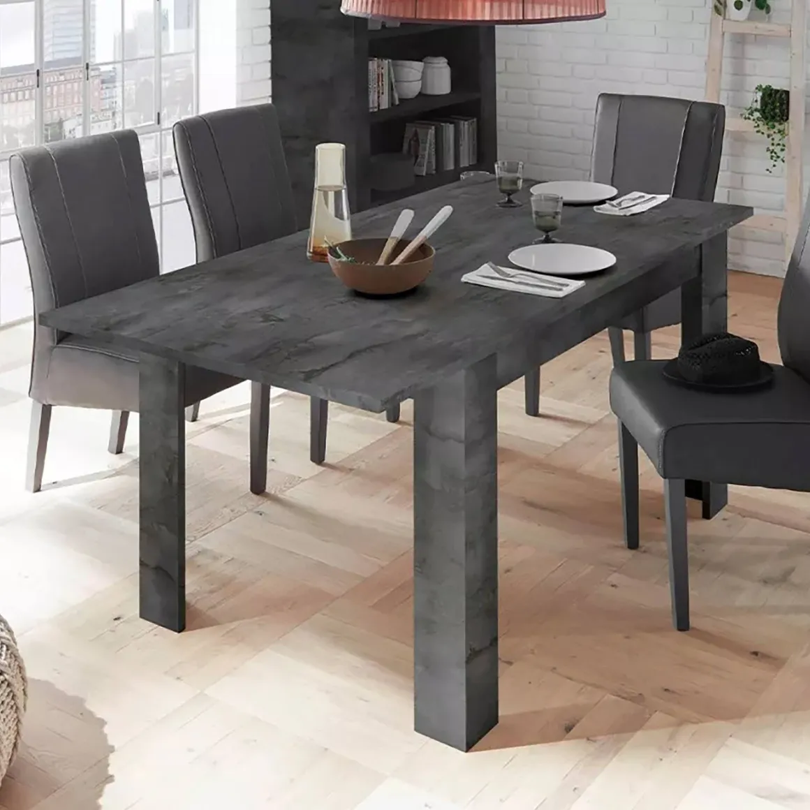 Tavolo allungabile 8-10 posti 137x90cm ardesia - Takumi