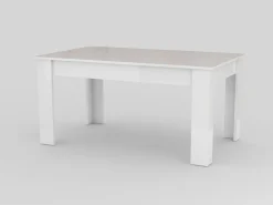 Tavoli Allungabili|Cucina > Dmora Tavolo allungabile 8-10 posti 140/190x90cm - Arizon Bianco Lucido