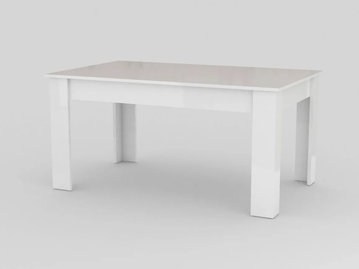 Tavoli Allungabili|Cucina > Dmora Tavolo allungabile 8-10 posti 140/190x90cm - Arizon Bianco Lucido