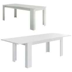 Tavoli Allungabili|Cucina > Dmora Tavolo allungabile 8-10 posti 140/190x90cm - Arizon Bianco Lucido