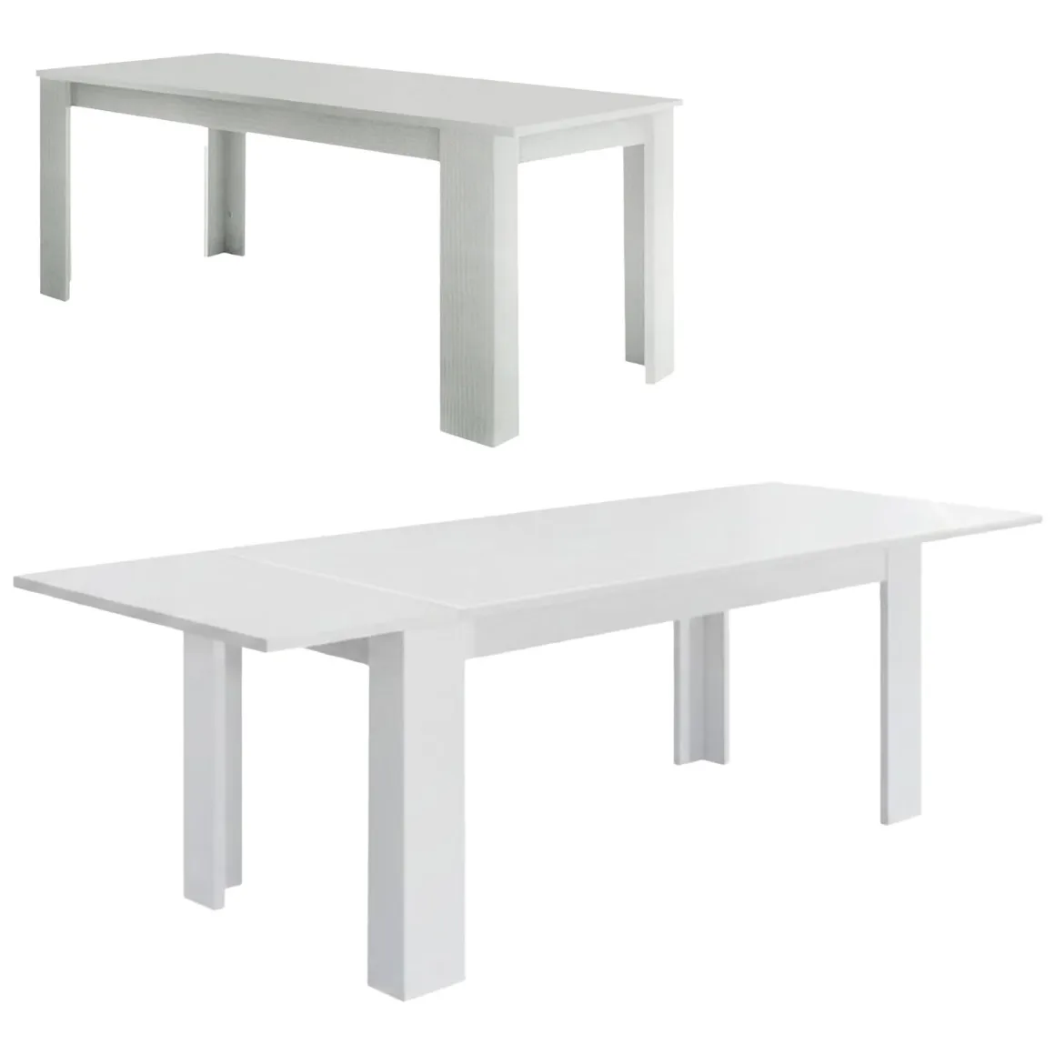 Tavoli Allungabili|Cucina > Dmora Tavolo allungabile 8-10 posti 140/190x90cm - Arizon Bianco Lucido