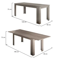 Tavolo allungabile 8-10 posti 140/190x90cm rovere - Arizon