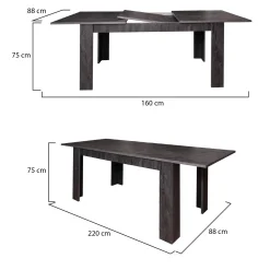 Tavoli Allungabili|Cucina > Dmora Tavolo allungabile 8-10 posti 160/220x88cm rovere - Artino Marrone Rovere