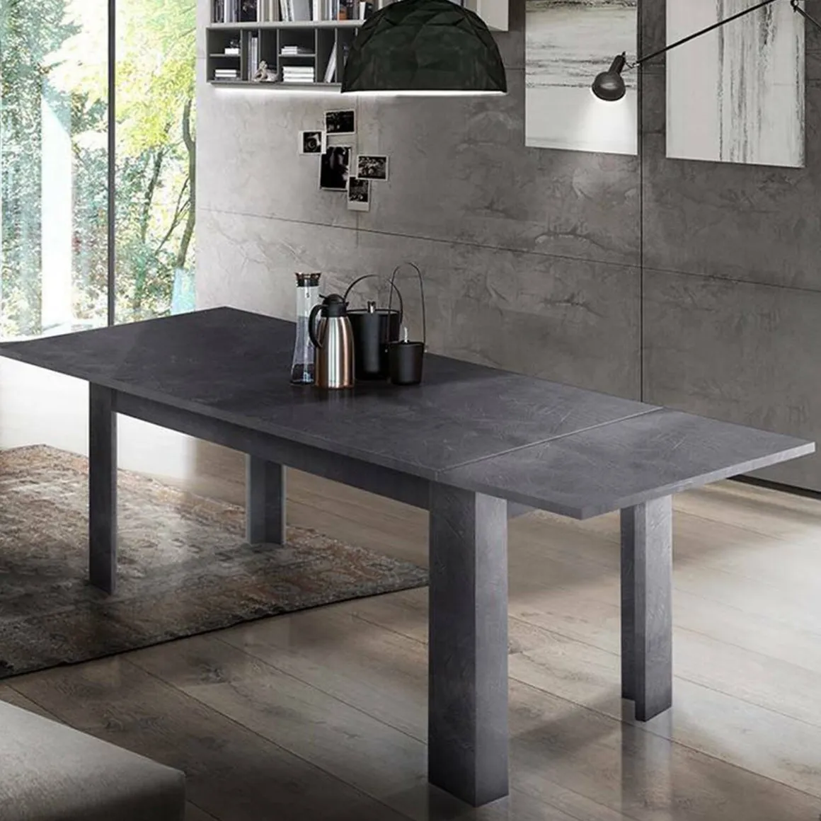 Tavolo allungabile 8-12 posti 160/210x90cm ardesia - Agenore