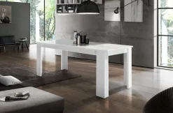 Tavolo allungabile 8-12 posti 160/210x90cm bianco lucido -Agenore