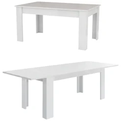 Tavolo allungabile 8-12 posti 160/210x90cm bianco lucido -Agenore