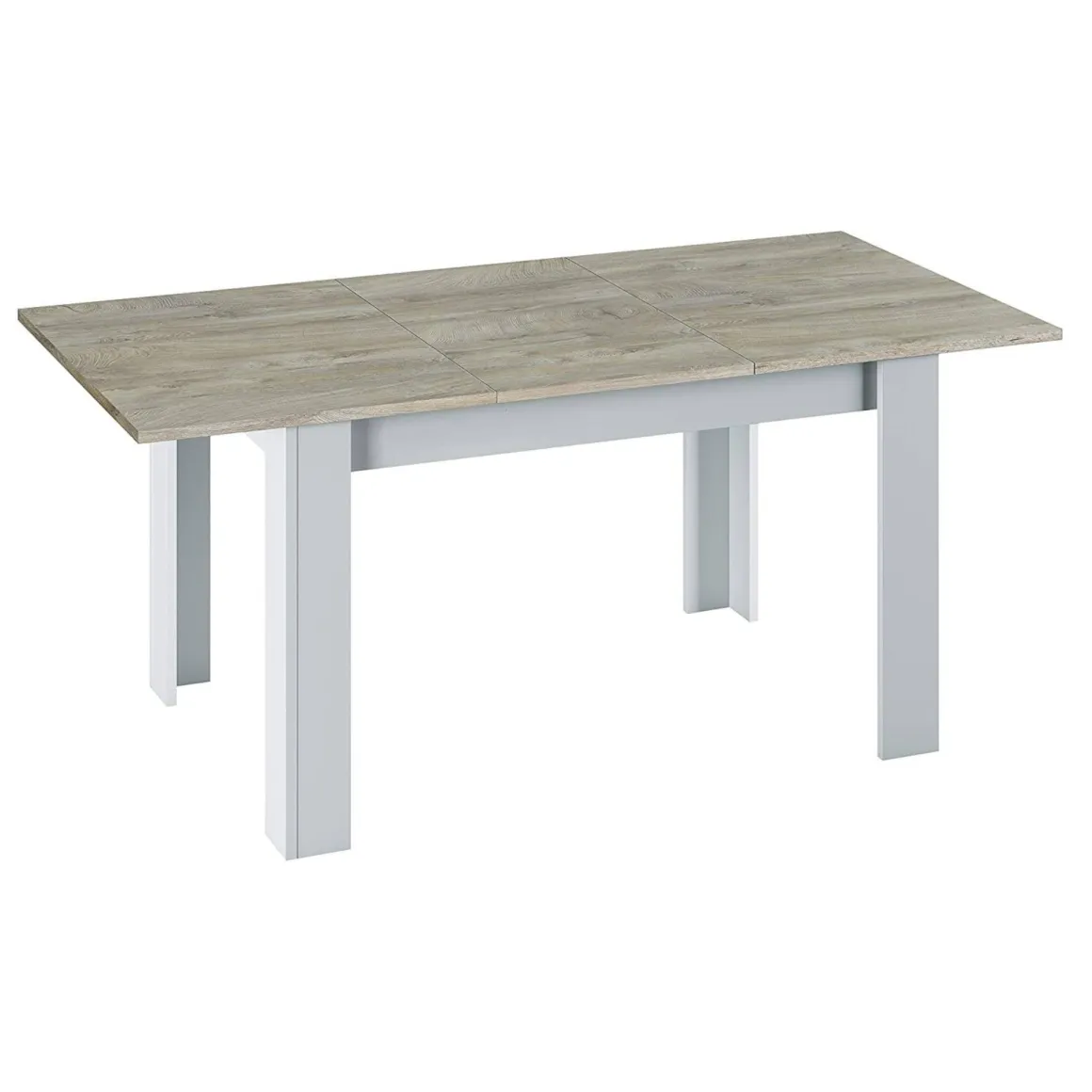 Tavolo allungabile pranzo 6-8 posti 140/190x90cm rovere grigio e bianco - Abudula