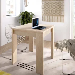 Tavoli Allungabili|Cucina > Dmora Tavolo allungabile quadrato 4-6 posti 79/134x67cm rovere - Alamaro Marrone Rovere