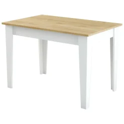 Tavoli Fissi > Dmora Tavolo classico rettangolare 6 posti bianco e quercia 110x72cm - Eupilio Marrone, Bianco Quercia