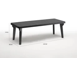 Tavolo da esterno allungabile 8-10 posti 160/220x90cm antracite - Anatre