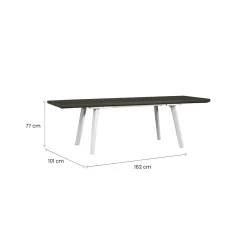 Tavoli Da Esterno > Dmora Tavolo da esterno allungabile 8-12 posti 146/292x86cm - Campana Bianco