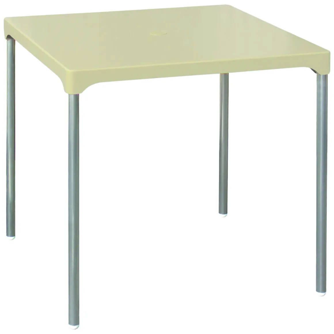 Tavolo da Esterno Beige 4 Posti Tavolo Tavolo Fisso Quadrato 75x75x72h cm, Lunghezza Massima 75 cm Made in Italy - Brownstown