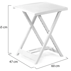 Tavoli Da Esterno > Dmora Tavolo da Esterno 2 Posti Tavolo Tavolo da Esterno Pieghevole 44x44x50h cm, Lunghezza Massima 44 cm Made in Italy - Elpino Bianco