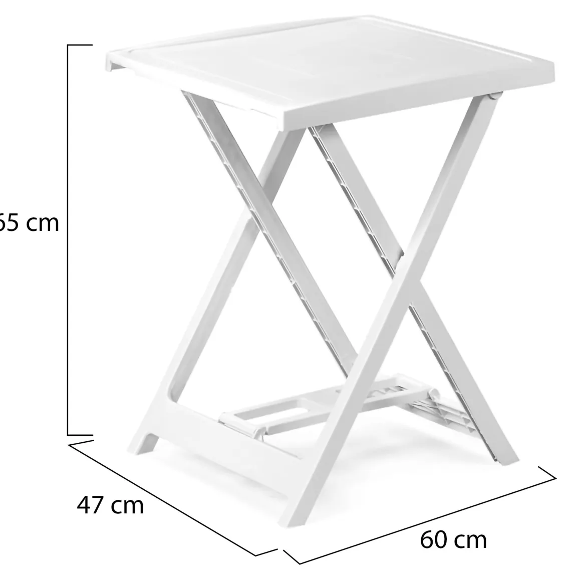 Tavoli Da Esterno > Dmora Tavolo da Esterno 2 Posti Tavolo Tavolo da Esterno Pieghevole 44x44x50h cm, Lunghezza Massima 44 cm Made in Italy - Elpino Bianco