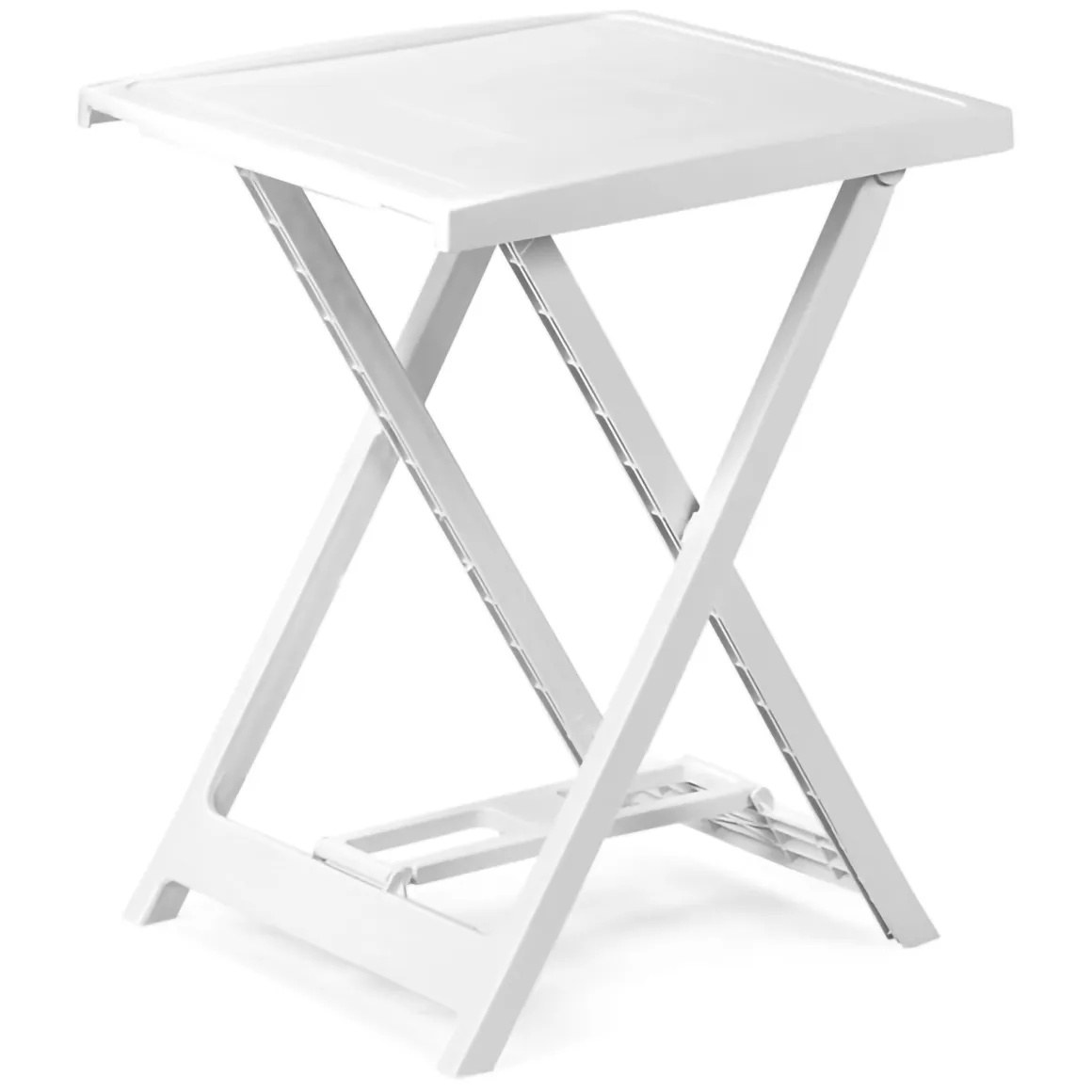 Tavoli Da Esterno > Dmora Tavolo da Esterno 2 Posti Tavolo Tavolo da Esterno Pieghevole 44x44x50h cm, Lunghezza Massima 44 cm Made in Italy - Elpino Bianco