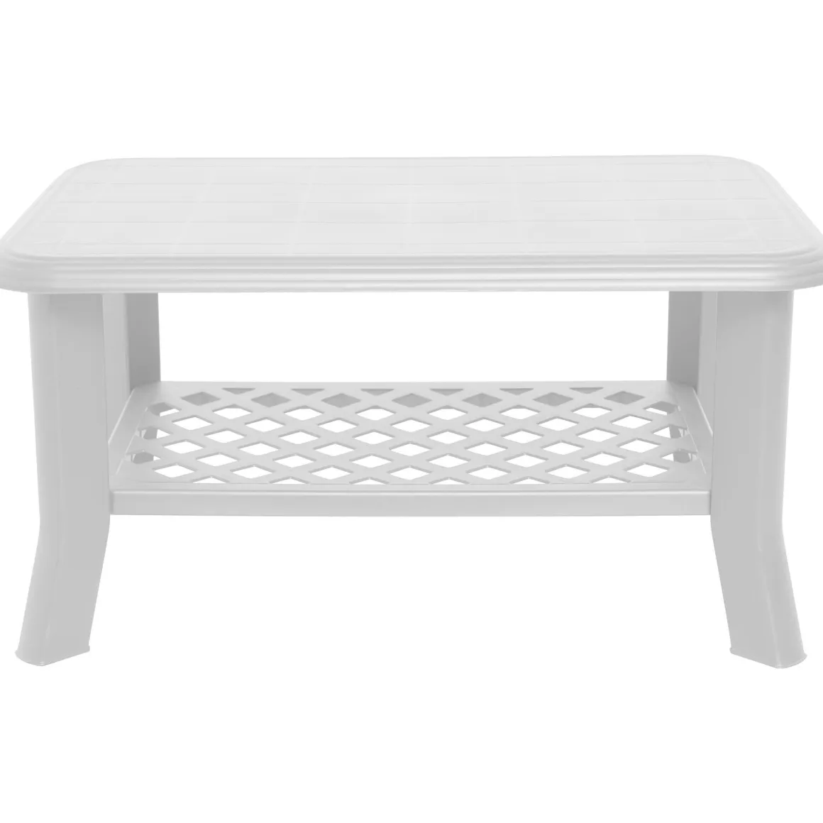 Tavolo da Esterno Bianco 4 Posti Tavolo Tavolino 90x60x46h cm, Forma Rettangolare