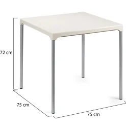 Tavoli Da Esterno > Dmora Tavolo da Esterno 4 Posti Tavolo Tavolo Fisso Quadrato 79x79x72h cm, Lunghezza Massima 79 cm Made in Italy - Normandy Bianco