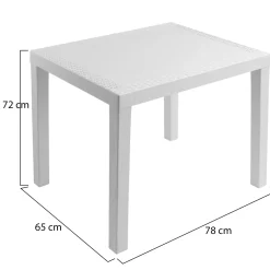 Tavoli Da Esterno > Dmora Tavolo da Esterno 4 Posti Tavolo Tavolo Fisso Rotondo 90x90x72h cm, Lunghezza Massima 90 cm Made in Italy - Brooksdale Bianco