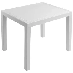 Tavoli Da Esterno > Dmora Tavolo da Esterno 4 Posti Tavolo Tavolo Fisso Rotondo 90x90x72h cm, Lunghezza Massima 90 cm Made in Italy - Brooksdale Bianco