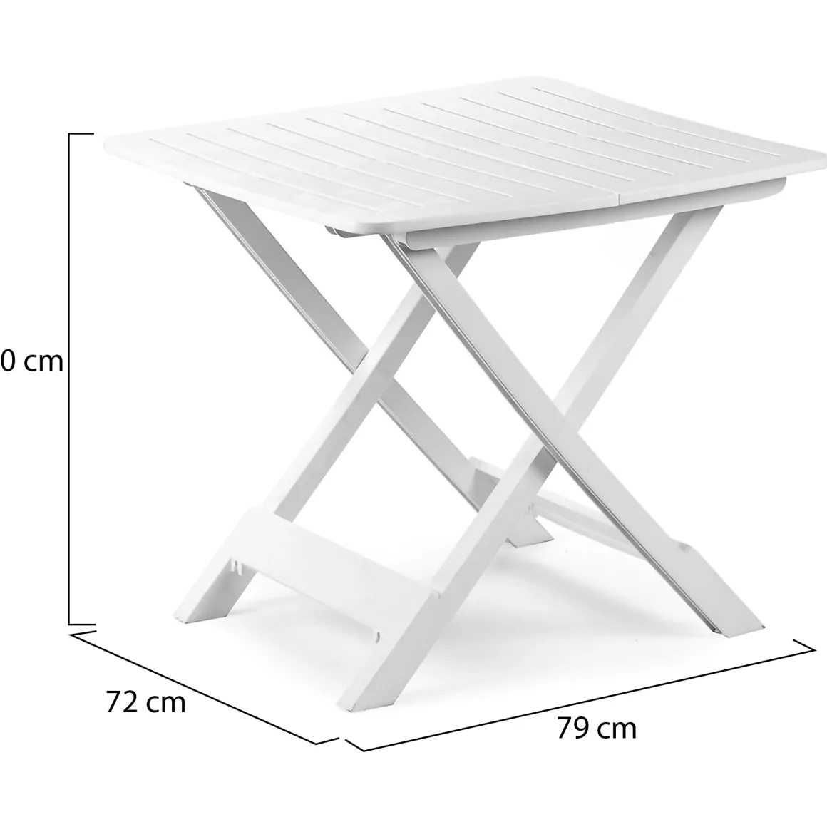 Tavoli Da Esterno > Dmora Tavolo da Esterno 4 Posti Tavolo Tavolo da Esterno Fisso 75x75x72h cm, Lunghezza Massima 75 cm Made in Italy - Smithport Bianco