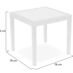 Tavoli Da Esterno > Dmora Tavolo da Esterno 4 Posti Tavolo Tavolo da Esterno Fisso 80x75x72h cm, Lunghezza Massima 80 cm Made in Italy - Tessner Bianco