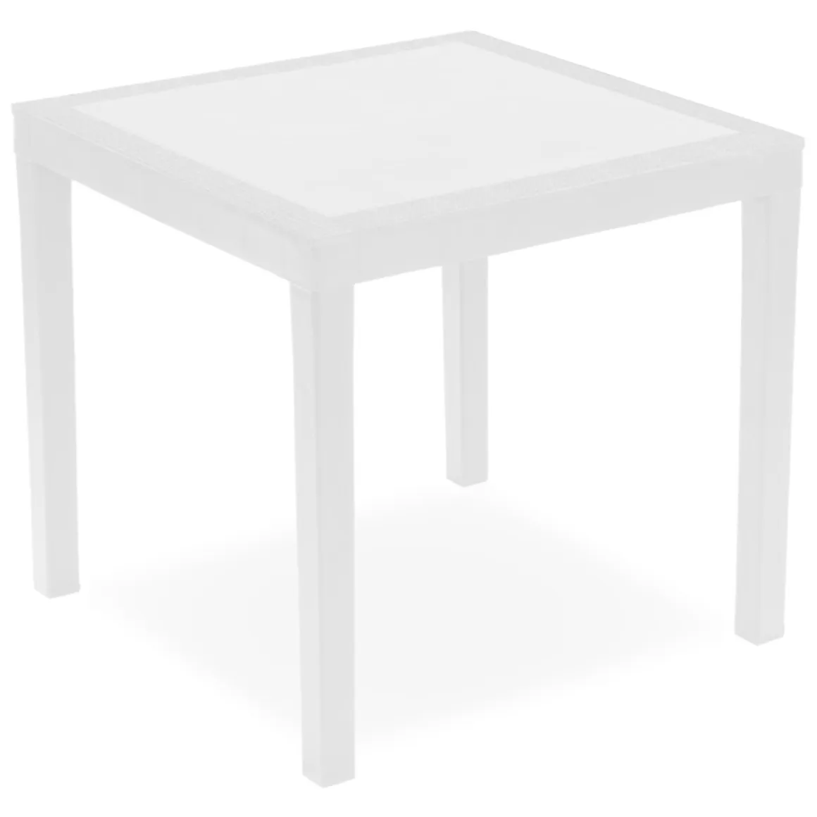 Tavoli Da Esterno > Dmora Tavolo da Esterno 4 Posti Tavolo Tavolo da Esterno Fisso 80x75x72h cm, Lunghezza Massima 80 cm Made in Italy - Tessner Bianco