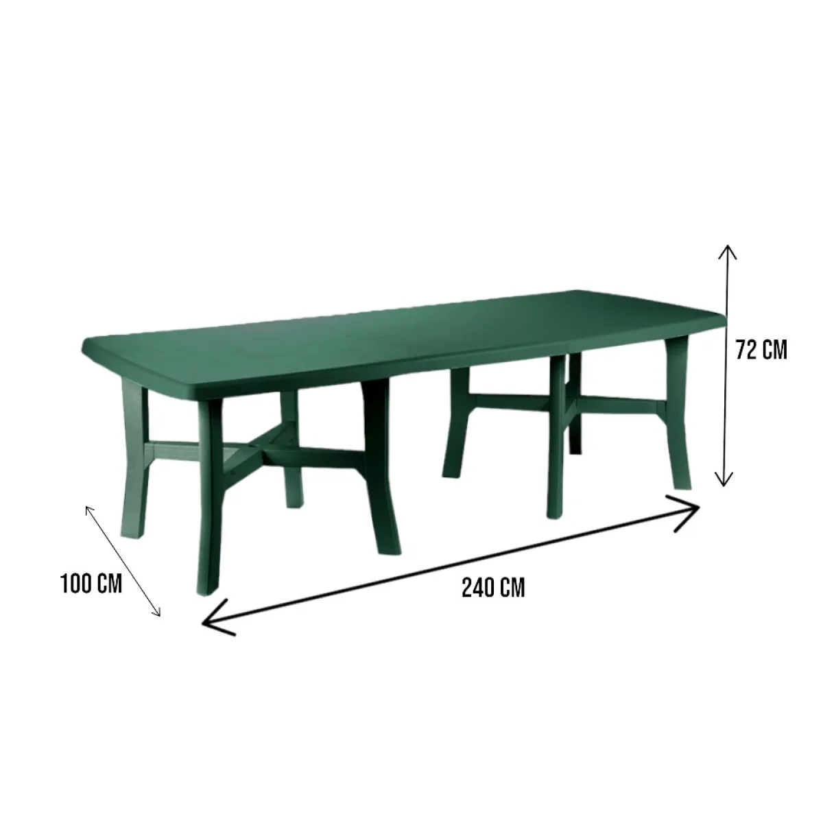 Outdoor > Dmora Tavolo da esterno Dhysa, 160x90h72 cm, Verde