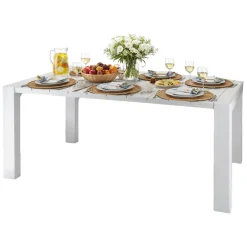 Tavoli Da Esterno > Dmora Tavolo da esterno Langsa, 98x75 h90 cm, Bianco