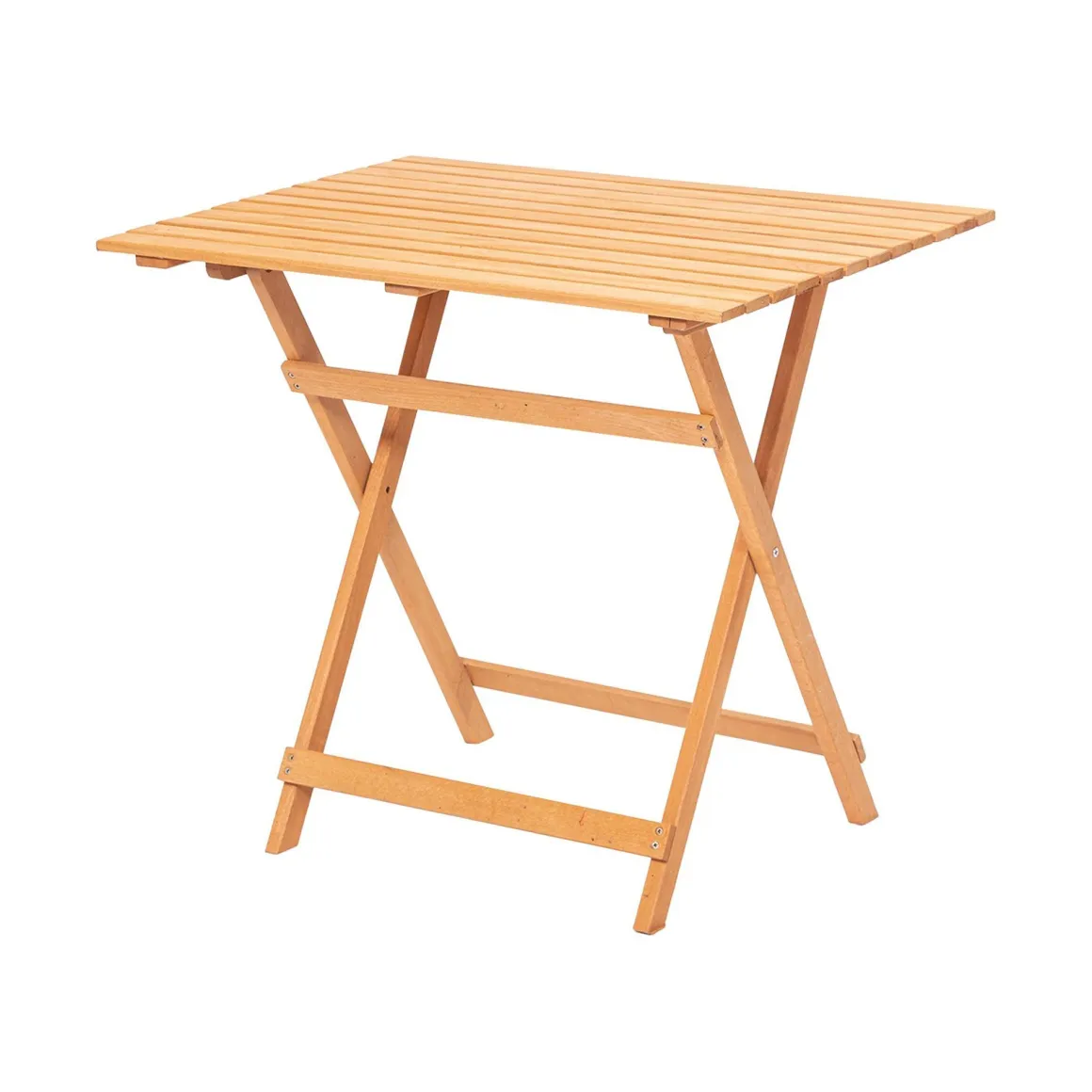 Tavolo da Esterno Marrone 4 Posti Tavolo Tavolino Pieghevole 80x60x72h cm, Finitura Effetto Doghe - Lestizza