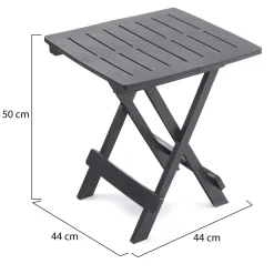 Tavoli Da Esterno > Dmora Tavolo da Esterno 2 Posti Lunghezza Massima 50 cm 60x47x65h cm, Finitura Effetto Liscio Made in Italy - Ohatchee Nero Antracite