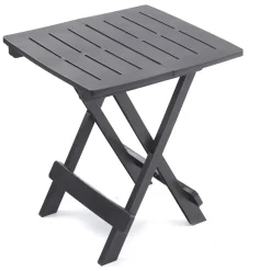 Tavoli Da Esterno > Dmora Tavolo da Esterno 2 Posti Lunghezza Massima 50 cm 60x47x65h cm, Finitura Effetto Liscio Made in Italy - Ohatchee Nero Antracite
