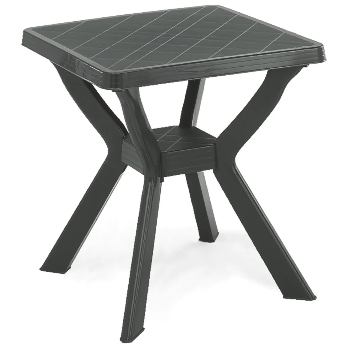 Tavolo da Esterno Nero Antracite 4 Posti Lunghezza Massima 70 cm 70x70x72h cm, Finitura Effetto Quadrettato Made in Italy - Straven