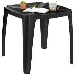 Tavoli Da Esterno > Dmora Tavolo da Esterno 4 Posti Lunghezza Massima 78 cm 78x65x72h cm, Finitura Effetto Rattan Made in Italy - Cobbtown Nero Antracite