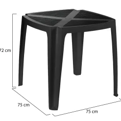 Tavoli Da Esterno > Dmora Tavolo da Esterno 4 Posti Lunghezza Massima 78 cm 78x65x72h cm, Finitura Effetto Rattan Made in Italy - Cobbtown Nero Antracite