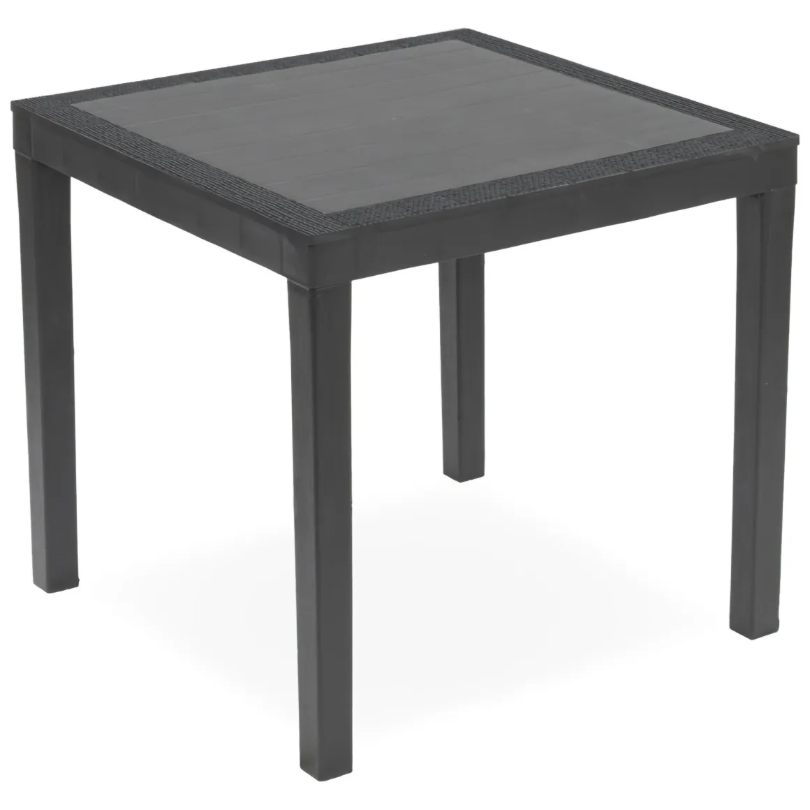 Tavoli Da Esterno > Dmora Tavolo da Esterno 4 Posti Lunghezza Massima 79 cm 79x79x72h cm, Finitura Effetto Liscio Made in Italy - Normandy Nero Antracite