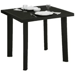 Tavoli Da Esterno > Dmora Tavolo da Esterno 4 Posti Lunghezza Massima 90 cm 90x90x72h cm, Finitura Effetto Quadrettato Made in Italy - Brooksdale Nero Antracite