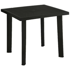 Tavoli Da Esterno > Dmora Tavolo da Esterno 4 Posti Lunghezza Massima 90 cm 90x90x72h cm, Finitura Effetto Quadrettato Made in Italy - Brooksdale Nero Antracite