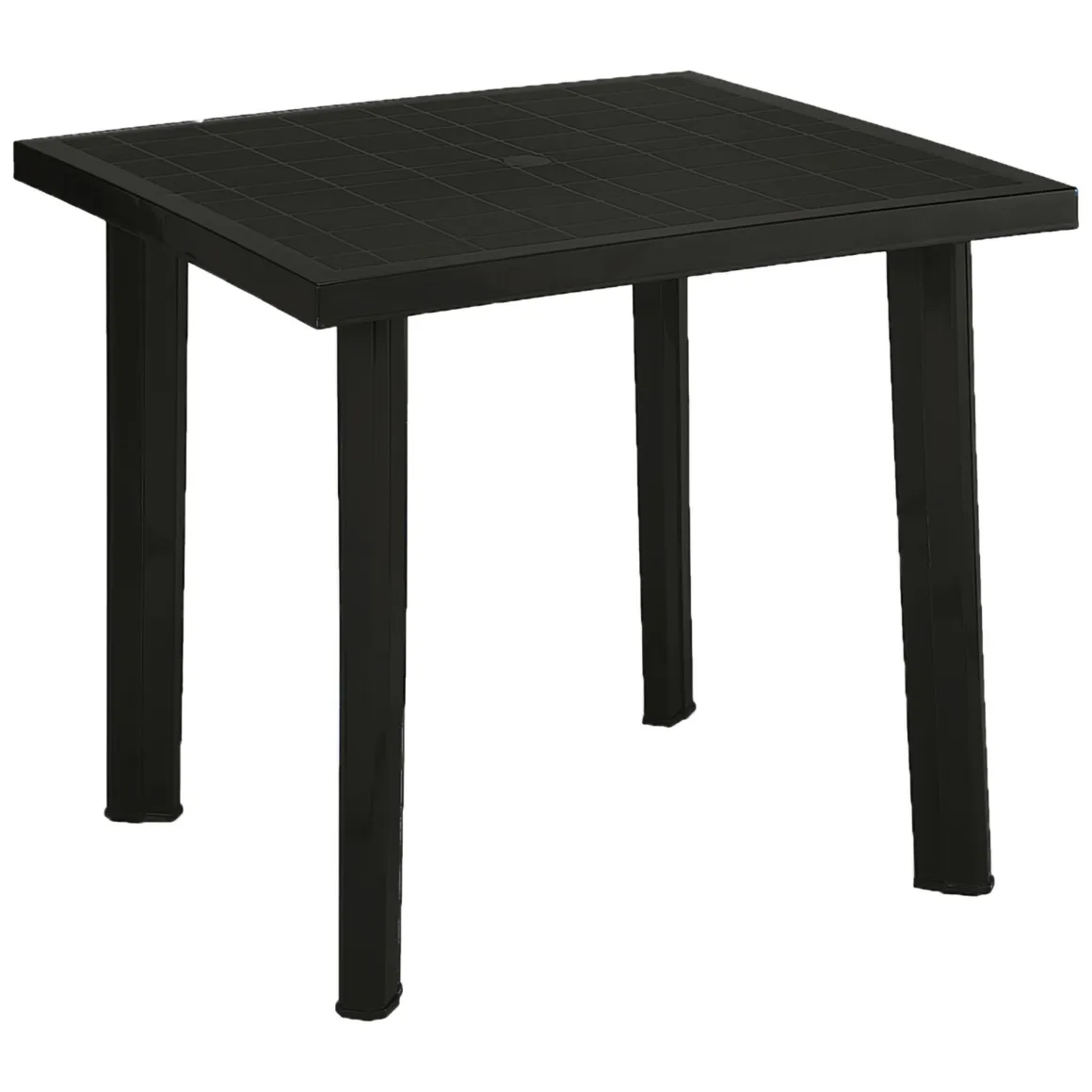 Tavoli Da Esterno > Dmora Tavolo da Esterno 4 Posti Lunghezza Massima 90 cm 90x90x72h cm, Finitura Effetto Quadrettato Made in Italy - Brooksdale Nero Antracite